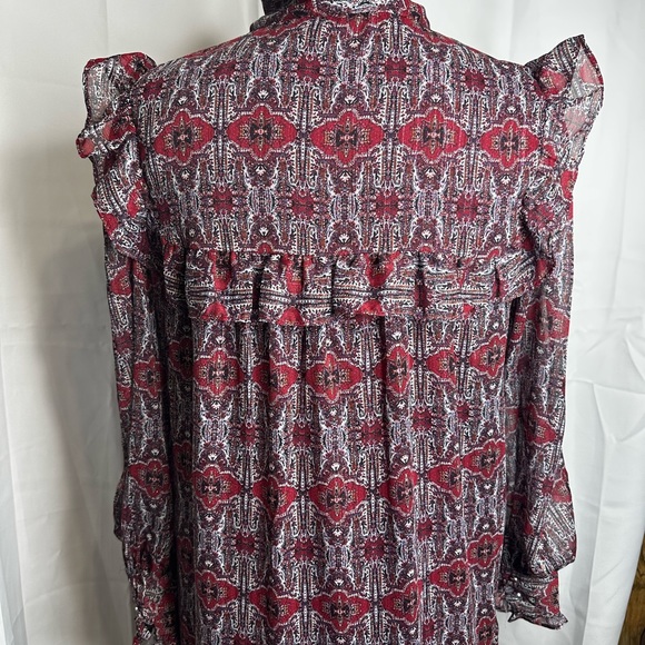 Julia Jordan maroon design ruffle dress size 2 nwt - Picture 6 of 11